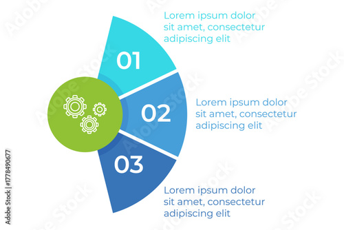 Infographic clearly presenting three-step process with bold sections and icons. Each segment highlighting key points, making it easy to understand topic efficiently