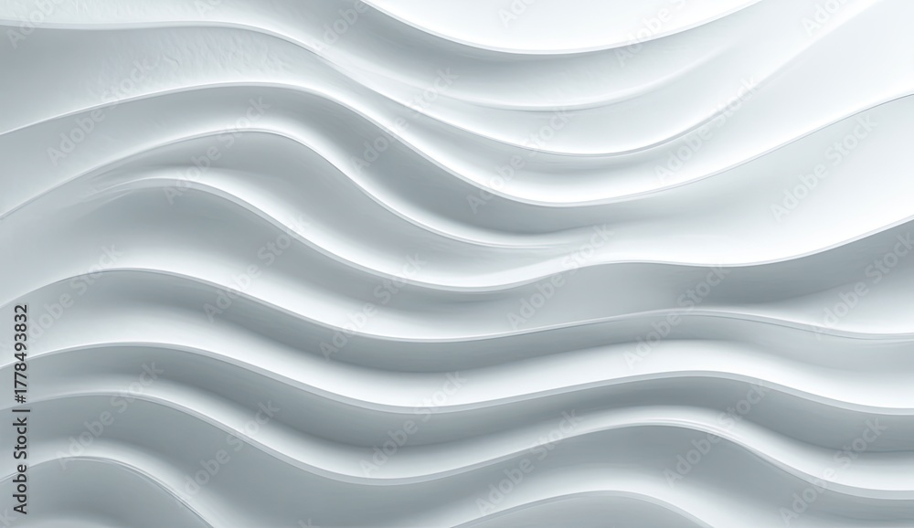 Fototapeta premium Abstract wavy white surface