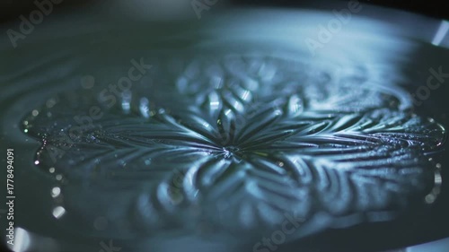 Mesmerizing Abstract Liquid Wave Patterns: Intricate Fluid Dynamics on a Vibrating Surface