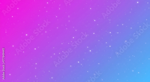 A simple, colorful background featuring a smooth gradient transition from pink/magenta to purple and blue, sprinkled with small, glowing star particles.