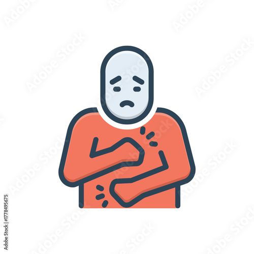 Color illustration icon for dyspeptic pain
