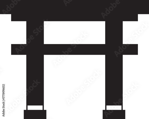 シンプルな鳥居の黒いシルエットベクターイラスト