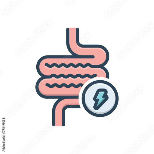 Color illustration icon for digestive discomfort