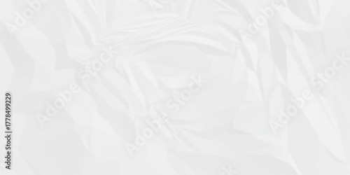 White paper wrinkled texture for background space. Rough white paper. Paper texture, recycled creased paper background.	

