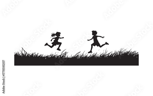 silhouette of a family walking in the park