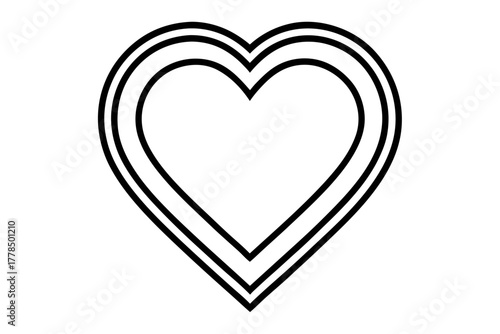 Classic Outline Heart Symbol Vector Graphic Art