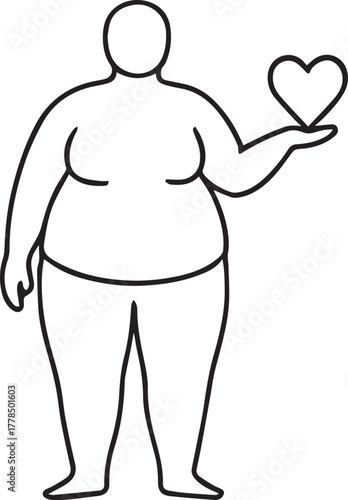 Plus-Sized Figure Holding Heart