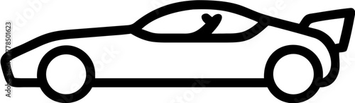 Sleek Sports Car with Spoiler and Aerodynamic Design