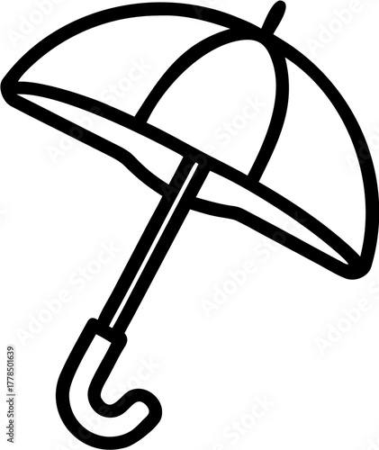 Classic Umbrella Outline for Protection from Rain and Sun