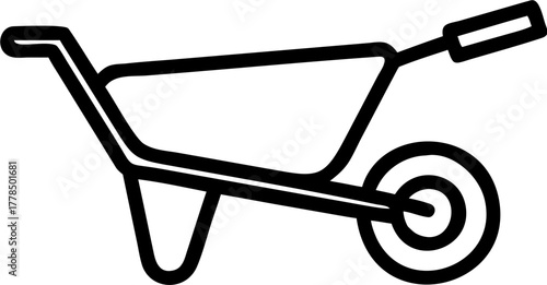 Icon of a Wheelbarrow for Garden and Construction Use