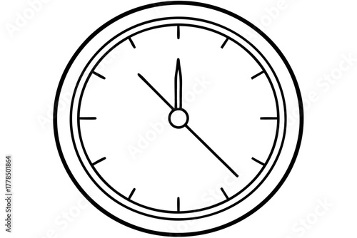 Simple Analog Clock Showing Twelve Oclock With Minimalist Design