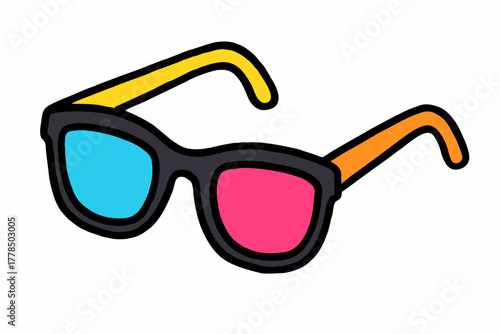 3d glasses on white background