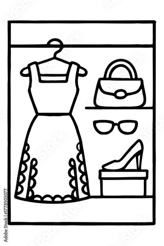 wedding dress and accessories