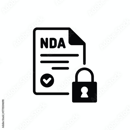 Non disclosure agreement document with padlock icon symbolizing confidentiality
