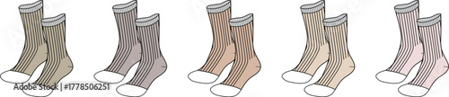 Colorful Pairs of Socks Illustration Style and Comfort for Your Feet