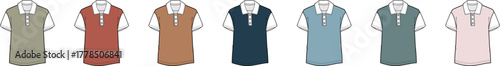 Fashionable sleeveless polo shirts for modern casual style and summer wear, vector set