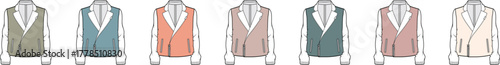 Fashion forward Vector illustrations of elegant women's jackets, perfect for wardrobe design and apparel