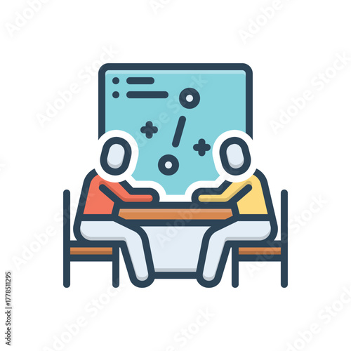 Color illustration icon for strategic consultation