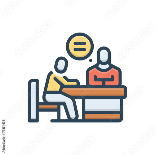 Color illustration icon for advisory support