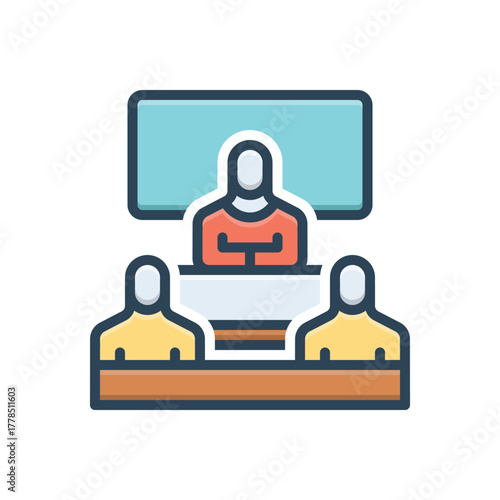 Color illustration icon for business consulting