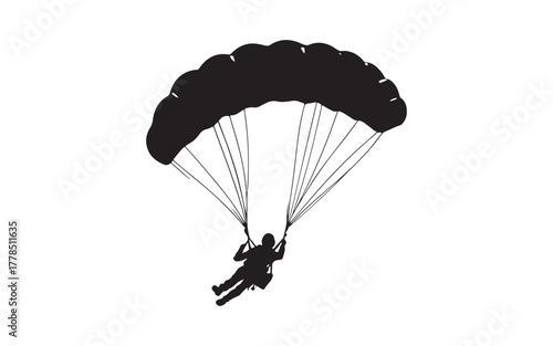 paraglider silhouette on black