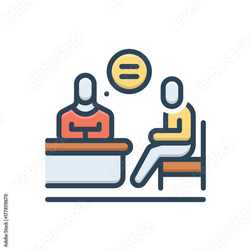 Color illustration icon for consultancy solutions