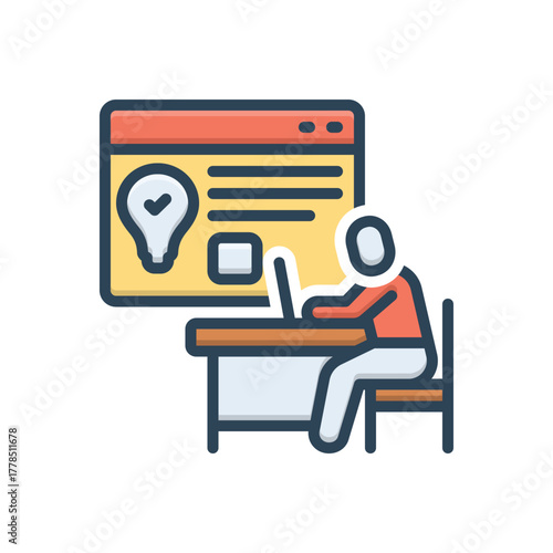 Color illustration icon for consultation services