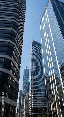 Towering Skyscrapers Reach for the Sky in a Modern Urban Landscape.