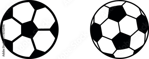 Football or soccer ball flat vector icon simple black style