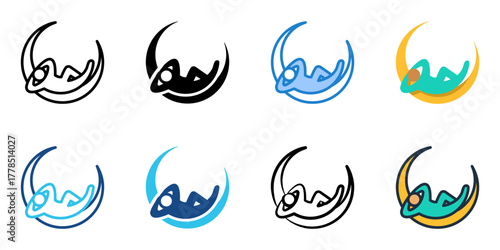 Relaxation icon set multiple style collection 
