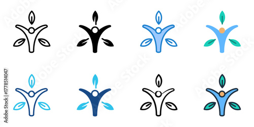 Wellness icon set multiple style collection 
