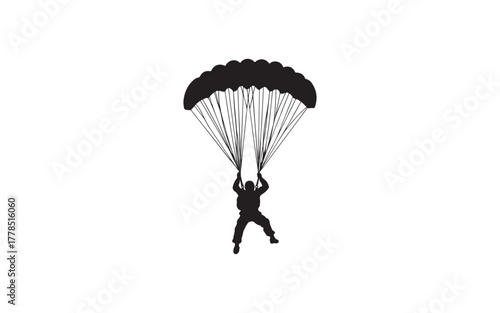 paragliding on a black background