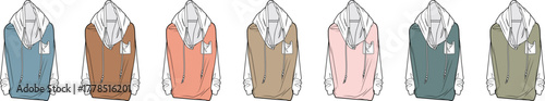 Illustrative presentation of comfortable hooded pullovers, featuring a diverse palette of colors for versatile casual wear and modern fashion appeal