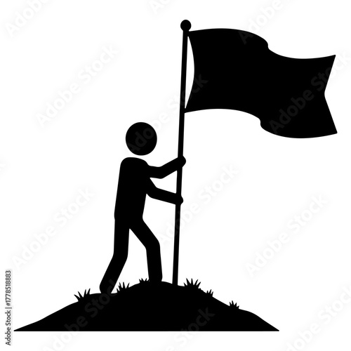 Stick figure pointing with surprised expression, black and white illustration.