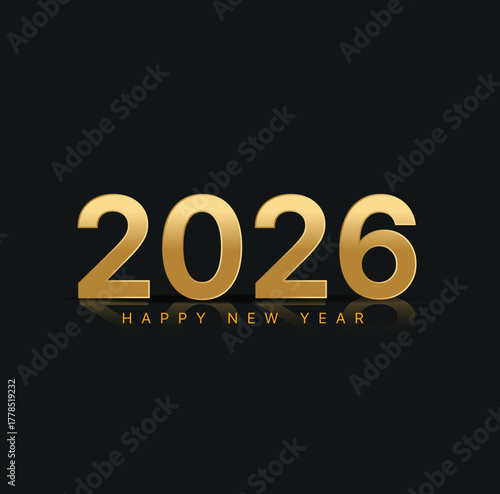 Golden year 2026 numeric text illustration for future concepts Vector