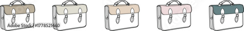Colorful Satchels Whimsical Illustration of Fashionable Bags for Everyday Essentials