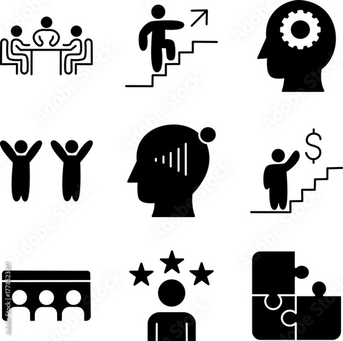 Solid Business Achievement Icons