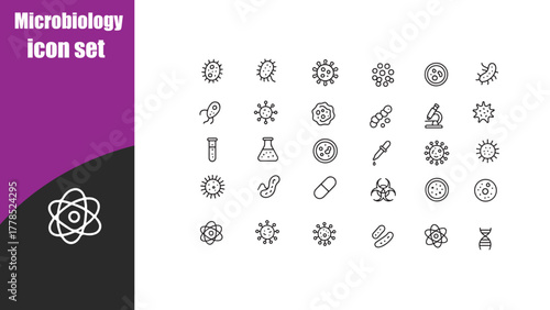 Microbiology  icon set.