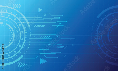 Abstract futuristic technology science blue gradient background