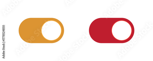 Two rolls of tape one orange and one red on white background
