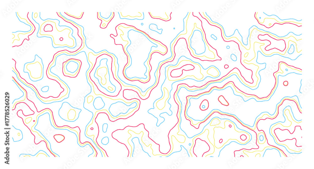 Fototapeta premium Abstract flowing lines and shapes in pastel colors on a white background