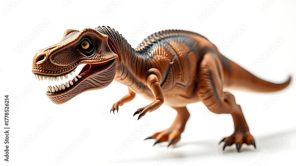 Fototapeta premium trex. Close-up of a T-Rex figurine with dramatic lighting, highlighting intricate details against a clean backdrop. wildlife magazines.