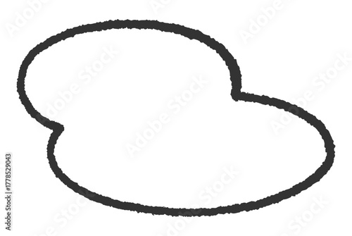 楕円形を二つ重ねた手描き風のフレーム（横長）