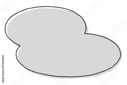 楕円形を二つ重ねた手描き風のフレーム（横長）