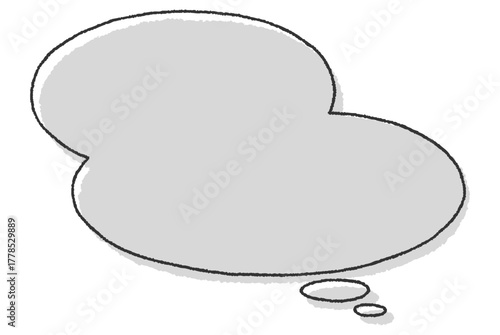 楕円形を二つ重ねた手描き風の吹き出し（横長）