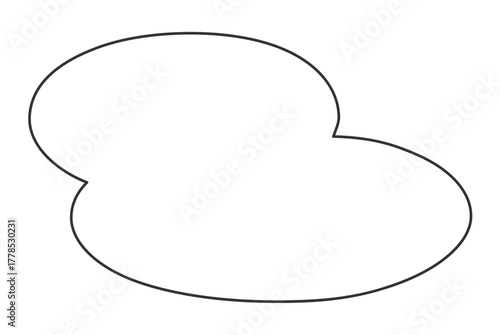 楕円形を二つ重ねた手描き風のフレーム （横長）