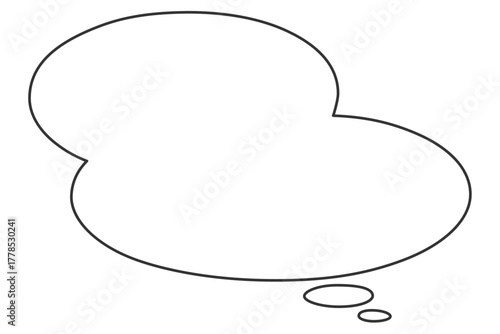 楕円形を二つ重ねた手描き風の吹き出し（横長）