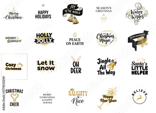 Festive holiday season greetings with elegant Christmas and New Year wishes for cards, invitations, and winter promotions, full of joy and cheer