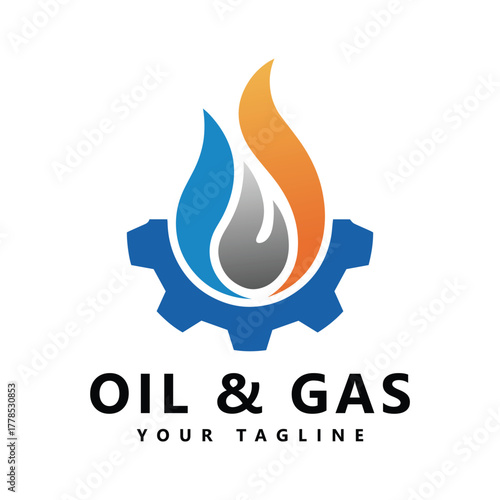 Oil gas industry logo vector template