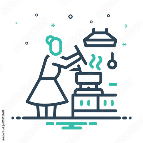 Mix icon for safe cooking